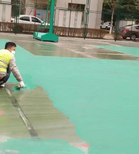 武清球场地面翻新